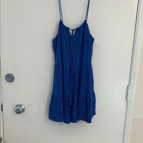 blue strappy mini dress Whisper Bow Slit Strappy Mini Dress – Fitness Hub Shop main image 0